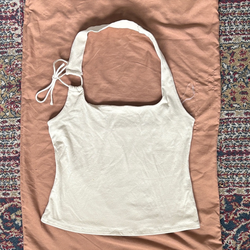 Wild Fable Cream Halter w assymetrical tie